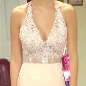 Baby pink prom dress